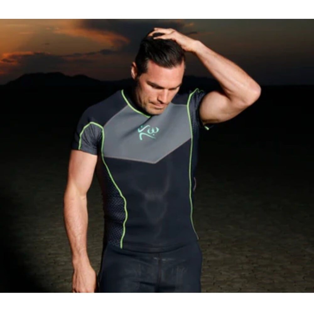Kutting Weight Sauna Shirt Black Neoprene Sweat Top Short Sleeve Workout XS/S